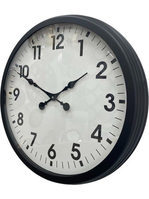 Urfakent 60 cm Siyah Metal Duvar Saati