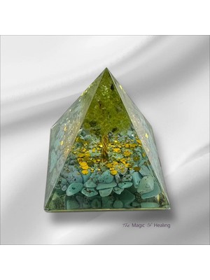 Zodyak Doğal Taş Doğal Taş Orgon Piramidi Zebercet Turkuaz Ağaç Piramit