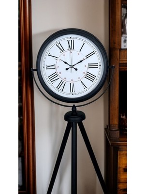Urfakent Siyah Roma Rakamlı Lüks Tasarım Tripod Ayaklı Saat
