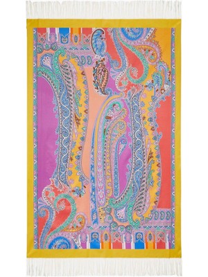 Etro Spugna Paisley Desenli %100 Pamuk, Italyan Tasarımı  Lüks Battaniye