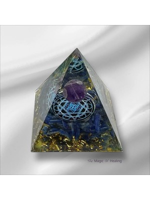 Zodyak Doğal Taş Orgon Piramit Ametist Kıyanit Doğal Taş Piramid