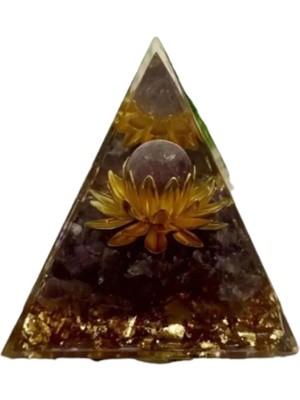 Zodyak Doğal Taş Bohem Ametist Orgon Piramidi - Zenginlik & Refah Için Eneji Dengesi Kristali, Ev Dekor