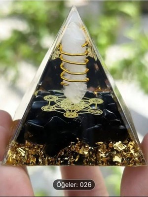 Zodyak Doğal Taş Orgonit Piramit, Çakra Dengesi, Meditasyon, Enerji Jeneratörü