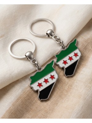 Zaytoon 02\'li Unisex Suriye Haritası Içinde Yeni Bayrağı Mineli Anhatarlğı A300032-02