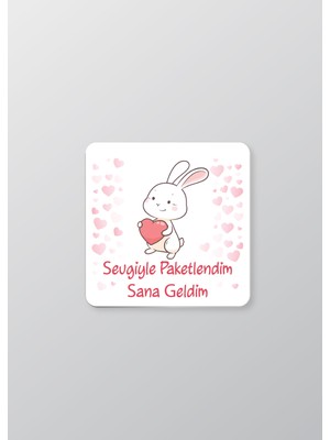 Woisco Teşekkür Etiket Sticker Paketlemeye Özel 3X3CM Parlak Beyaz Etiket T.no:7