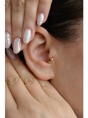 Sacce Scarves & Accessories Sacce Scarves&Accessories 5 mm Mini Halka Piercing 14 K Gold Renk Forward Helix Tragus Piercing Daith Helix