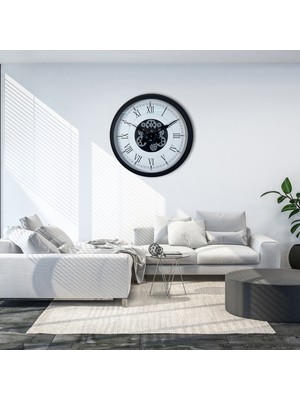 Urfakent Roma Signature 60 cm Çarklı Siyah Duvar Saati