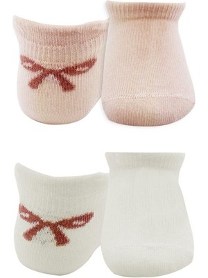 Urfakent 2'li Sneakers Smile Penye Çorap 20106 Pembe Ekru