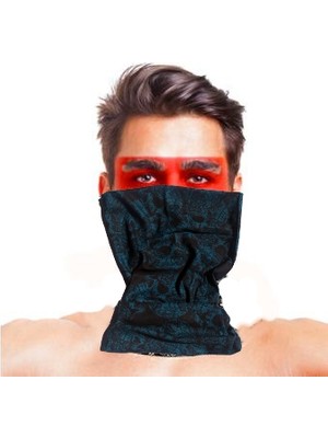 Urfakent Baf Bandana Çoklu Kafatası Mavi Siyah Maske