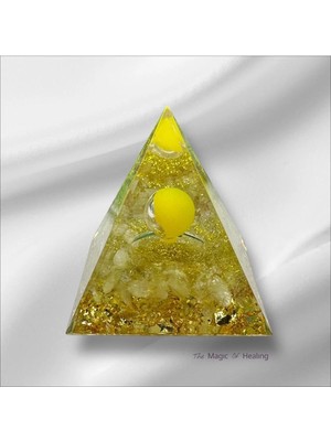 Zodyak Doğal Taş Orgon Piramit 7cm Sitrin