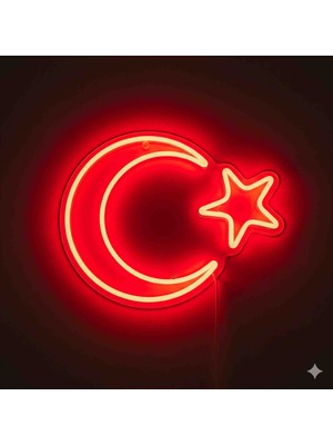 Kamer Neon LED Işıklı Türk Bayrağı