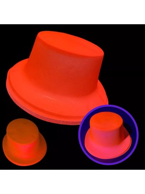 Urfakent Neon Partisi Turuncu Renk Plastik Fötr Şapka