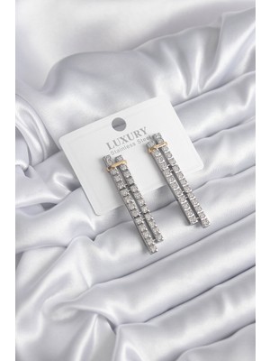 Hopinip Vıp Seri Zirkon Taşlı Su Yolu Kadın Küpe - Lisinya