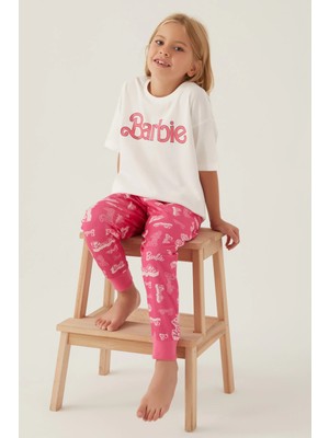 Pierre Cardin Barbie L1704-3 Kız Çocuk Kısa Kol Pijama Takımı