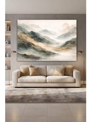 Artease Soyut Sisli Dağ Manzara Kanvas Tablo