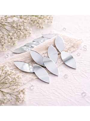 Aypars Atölye 50 Adet Damla (Yaprak) Ayna Parçası 5X10 cm | Dekoratif Cam Mozaik Hobi Aynası