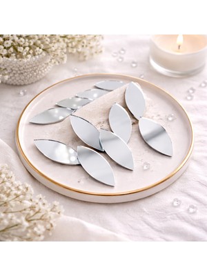Aypars Atölye 75 Adet Damla (Yaprak) Ayna Parçası 5X10 cm | Dekoratif Cam Mozaik Hobi Aynası