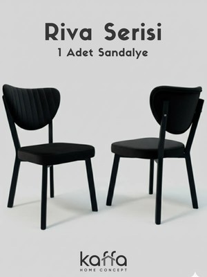Kaffahome Riva , Modern Mutfak Sandalyesi, Yemek Odası Sandalyesi, Bahçe, Kafe - 1 Adet Siyah Sandalye