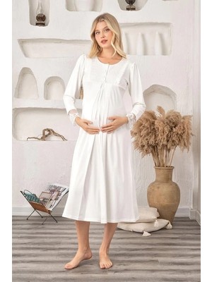 Bone 5906 Kadın Lohusa Likra Viskon Gecelik