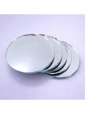 Aypars Atölye 25 Adet Yuvarlak Ayna Parçası 10X10 cm | Dekoratif Cam Mozaik Hobi Aynası