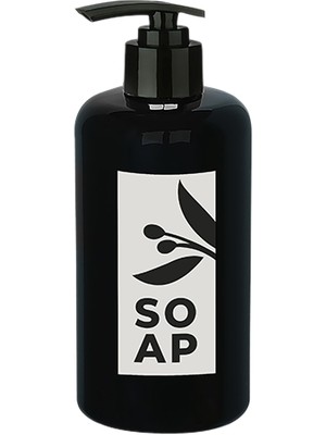 Hopinip Sıvı Sabunluk Yuvarlak Plastik Pompalı 500 ml - Siyah - Lisinya