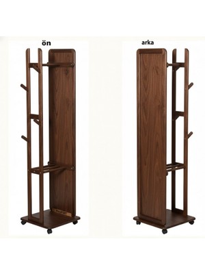 Masifart Longa Aynalı Askılık Ceviz