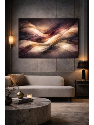 Artease Soyut Dalga Çizgileri Kanvas Tablo