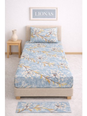 Tek Kişilik Desenli Lastikli Çarşaf Seti 90X200 cm + 1 Yastık Kılıfı 50X70