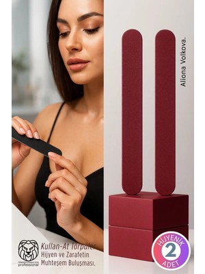 Creatividad Solutions 2’li Bordo Safir Doku Çift Taraflı Ultra Ince Kullan-At Tırnak Törpüsü 722801