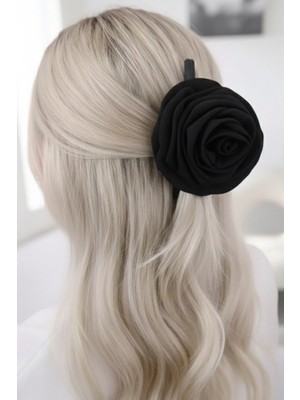 Caş Dekorasyon Siyah Renk Güllü Mandal Toka