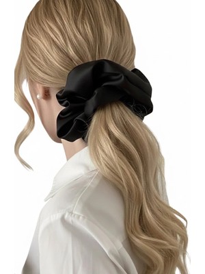 Caş Dekorasyon Siyah Renk Saten Simit Toka