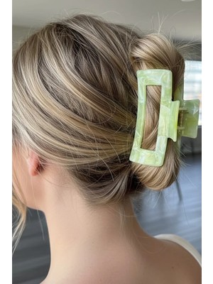 Caş Dekorasyon Açık Yeşil Renk Mermer Desen Kemik Mandal Toka