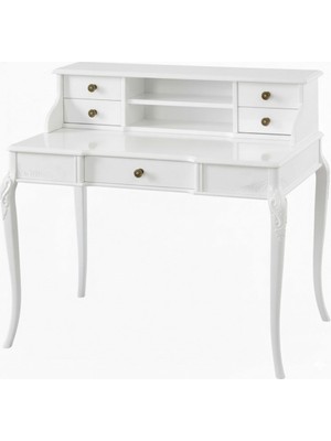 Masifart Brooke Ipek Oymalı 110 cm Raflı Çalışma Masası