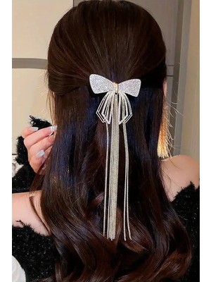 Caş Dekorasyon Altın Renk Kurdele Taşlı Otomat Toka