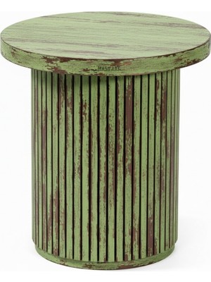 Masifart Marcella Kayın Çizgili Yan Sehpa