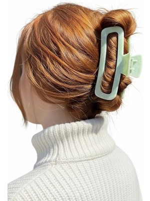 Caş Dekorasyon Yeşil Renk Mermer Desen Kemik Mandal Toka