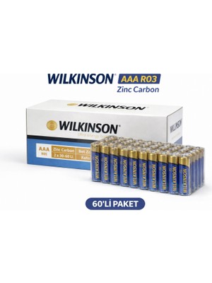 Akman Wilkinson Aaa R03 Ince Pil Zinc Carbon Ultra Energy 2 Li 30 Paket