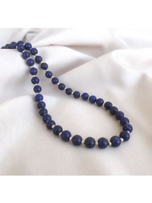 Taşmir Lapis Lazuli Doğal Taş Kolye - Paslanmaz Çelik Aparatlar