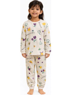 Mini Stella Kids Lale Desenli Kız Çocuk Pijama Takımı