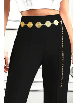 Caş Dekorasyon Altın Renk Yuvarlak Zincir Kemer