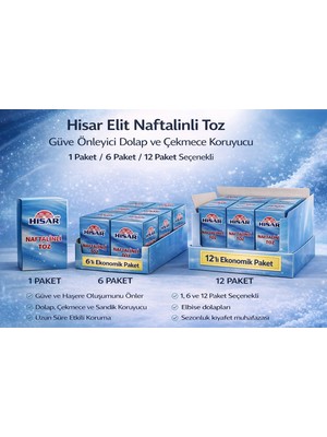 Akman Hisar Elit Naftalinli Toz Güve Önleyici Dolap ve Çekmece Koruyucu