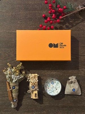 Yeni Yıl Nazar&korunma Ritüeli Seti-Palo Santo-Üzerlik-Adaçayı Tütsüsü & Amazonit %100 Soya Wax Mum