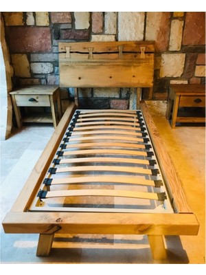 Masifart Kırlangıç Ahşap Karyola Klasik Tek Kişilik Masif Yatak Başlığı