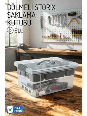 Ny Home 9lt. Bölmeli Saklama Kutusu, Çok Amaçlı Saklama Kutusu - Tamir Kutusu