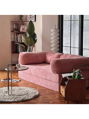 Puffiber Fitilli Kadife Kumaş Dönüştürülebilir Kanepe Yatak,konforlu Yer Yatağı 90X200 cm