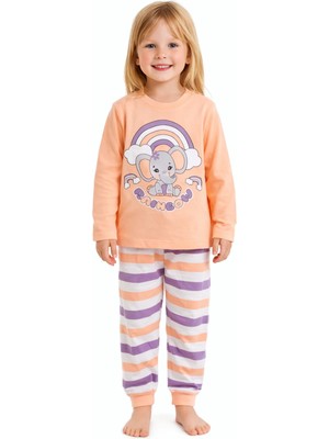 Poli Foni Gökkuşağı Temalı Uyku Bantlı Kız Çocuk Pijama Takımı