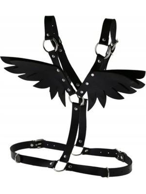 Byen Giyim Gecenin Gözdesi Kanatlı Şık Deri Harness - APFT642
