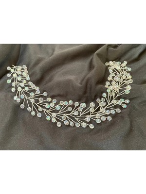 Byen Giyim Yaşanan Ilkleryanaeyaz Kristal Taşlı Nişan Düğün Gelin Tacı, Saç Aksesuarı