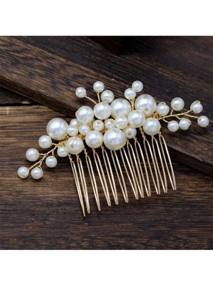 Byen Giyim Sadelikten Yanag)Incili Tarak/gelintacı/gelin Aksesuarı