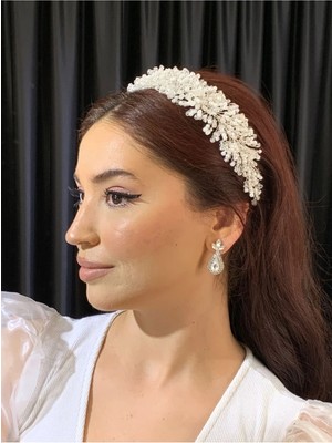 Kristal Boncuklu Taç Saç Aksesuarı